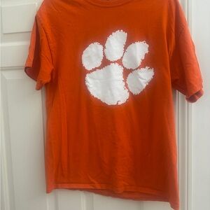 Cute Orange clemson university tee with Paw Print